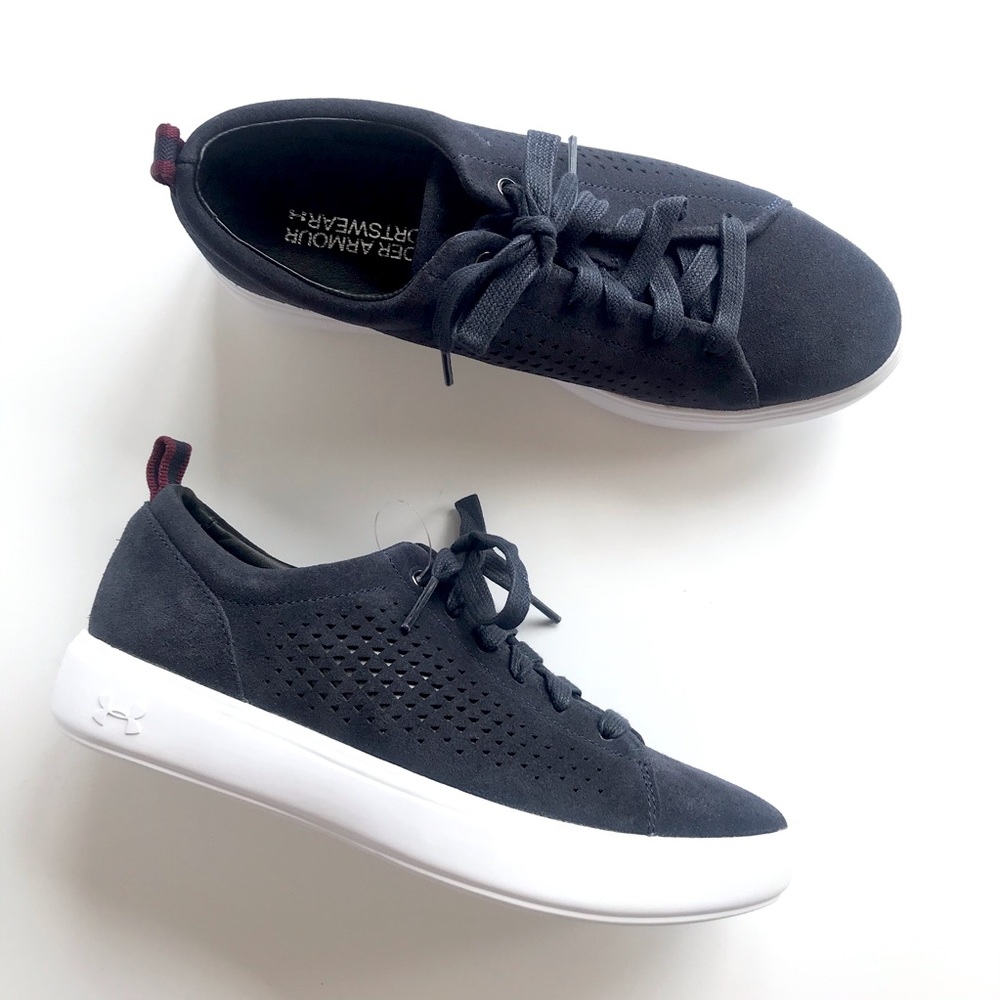 NEW Under Armour Capeside Low Suede Sneaker Navy